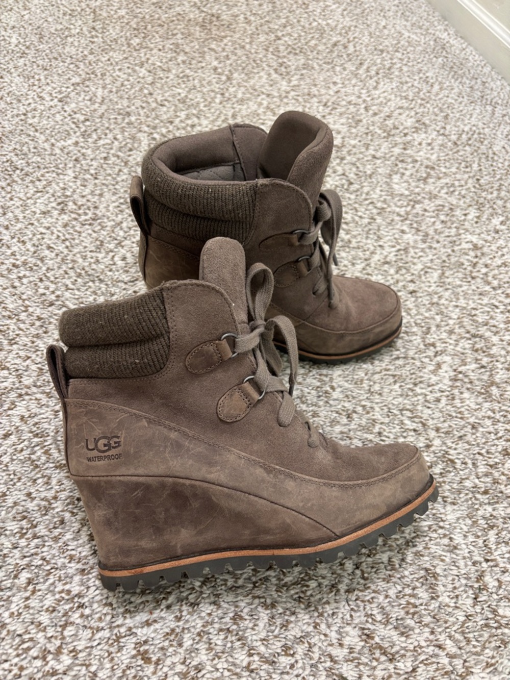 UGG Kriston Waterproof Wedge Lace-Up Ankle Boots7